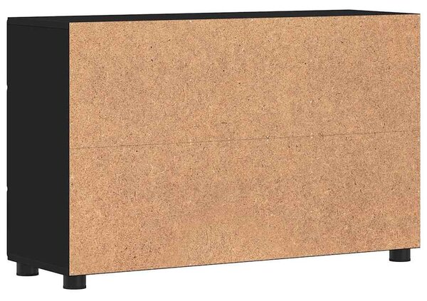 Széf polcokkal tárolóval Fekete 88,5 x 30,5 x 55,5 cm Faanyag