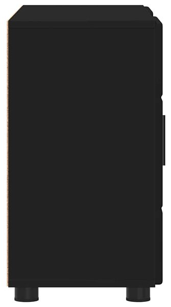 Széf polcokkal tárolóval Fekete 88,5 x 30,5 x 55,5 cm Faanyag