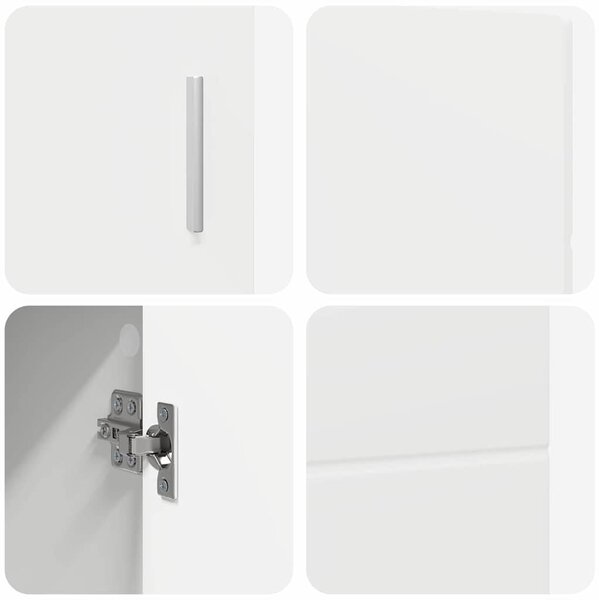 Széf polcokkal tárolóval Fehér 88,5 x 30,5 x 55,5 cm Faanyag