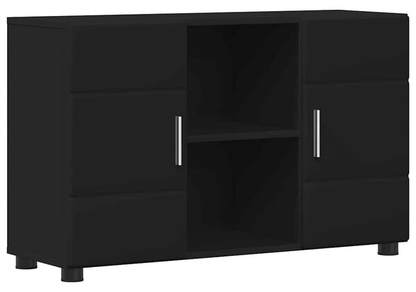 Széf polcokkal tárolóval Fekete 88,5 x 30,5 x 55,5 cm Faanyag