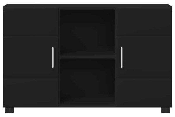 Széf polcokkal tárolóval Fekete 88,5 x 30,5 x 55,5 cm Faanyag