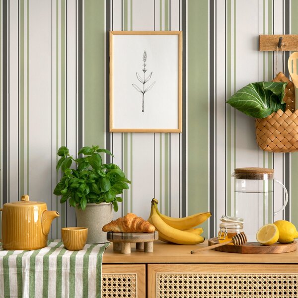 Tapéta Fehér háttér zöld és fekete csíkok keverékével, Tapétá geometria, Tapétá geometria csíkok, a00520 : Uwalls.hu