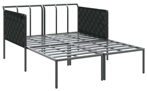VidaXL Két személyes napozóágy párnákkal, antracit 115x153x69,5 cm acél