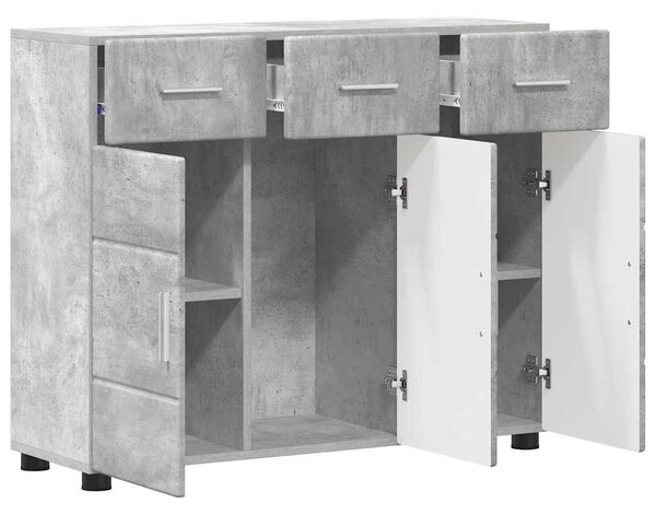 Széf FLORIN 88,5 x 30,5 x 73 cm Beton Szürke Szerelt Fa