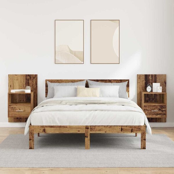 Éjjeliszekrény 2 db Öreg fa 50 x 32.5 x 80cm Szerelt Fa
