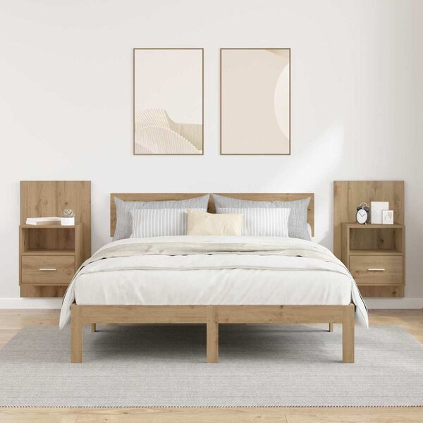 Éjjeliszekrény 2 db Artisan tölgy 50 x 32.5 x 80cm Szerelt Fa