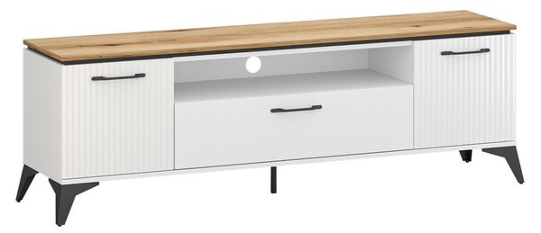 TV szekrény, fehér/evoke tölgy, VELIS 2D1S/170