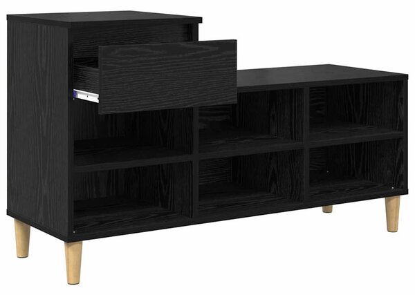 Cipőszekrény fiókkal Fekete tölgy 102 x 36 x 60 cm Faanyag