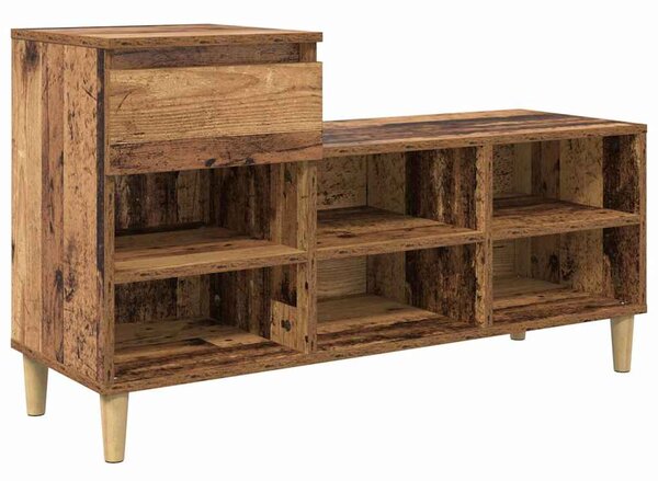 Cipőszekrény fiókkal tárolóval Öreg fa 102 x 36 x 60 cm Faanyag
