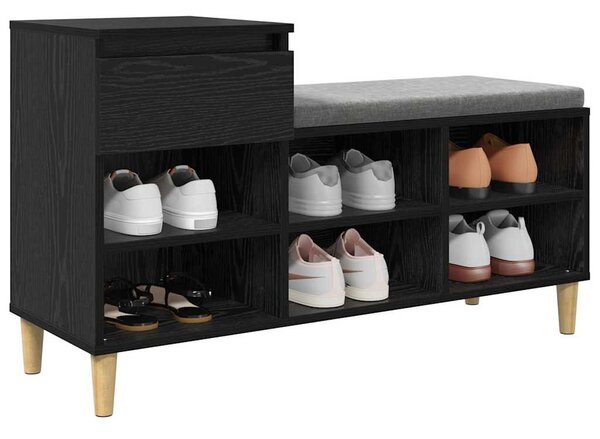 Cipőszekrény fiókkal Fekete tölgy 102 x 36 x 60 cm Faanyag