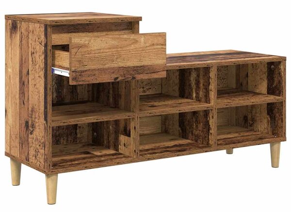 Cipőszekrény fiókkal tárolóval Öreg fa 102 x 36 x 60 cm Faanyag