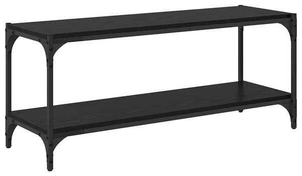 TV szekrény Fekete tölgy 100x33x41cm Műszaki fa és vas