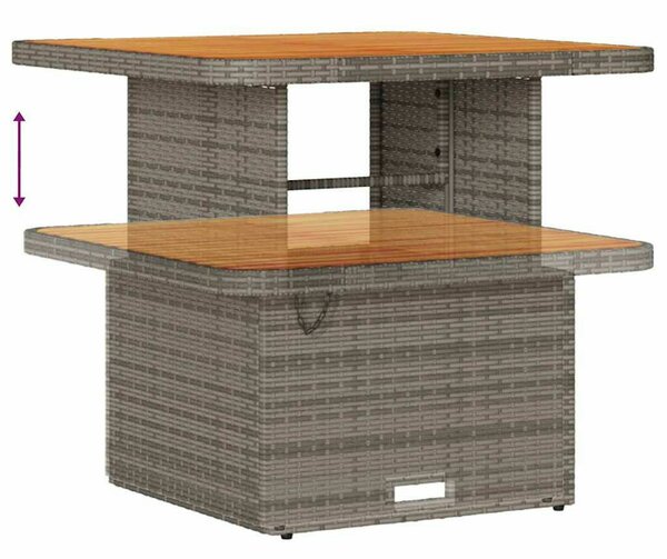 VidaXL Kerti Kanapé Szett párnával tárolóval 8 pcs Szürke Poli rattan