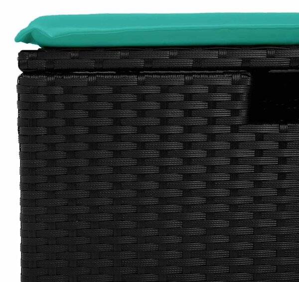 VidaXL 6 részes fekete polyrattan kerti ülőgarnitúra párnákkal