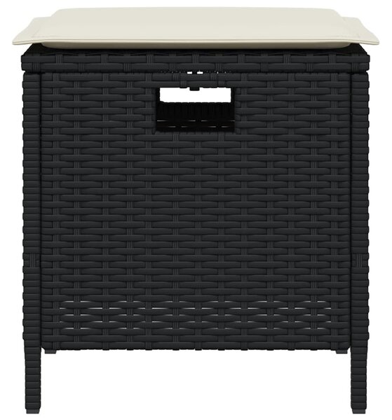 VidaXL 5 db fekete polyrattan kerti étkezőgarnitúra párnákkal