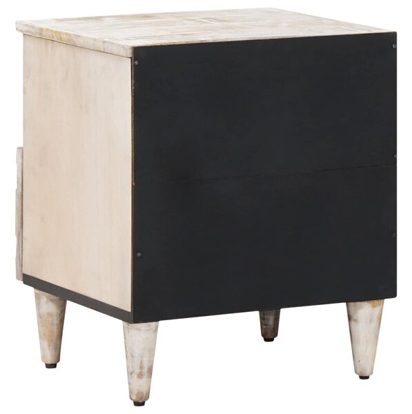 VidaXL Ágytároló szekrény 2 pcs Fehér 40 x 33 x 46 cm Tömör Mangófát