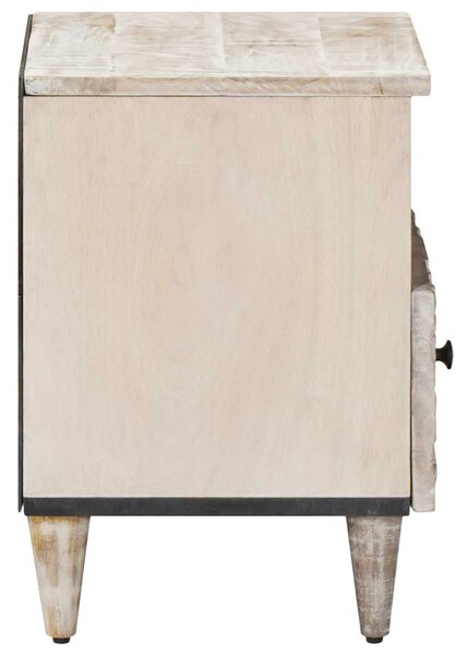 VidaXL Ágytároló szekrény 2 pcs Fehér 40 x 33 x 46 cm Tömör Mangófát