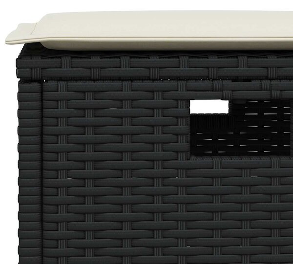 VidaXL 5 db fekete polyrattan kerti étkezőgarnitúra párnákkal