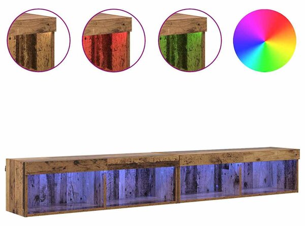 TV Fali Szekrények Panama 2 pcs Öreg fa 100 x 30 x 30 cm