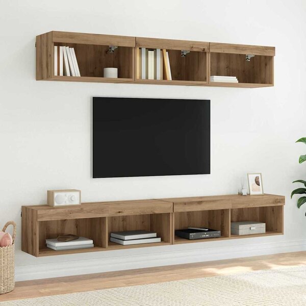 TV Fali Szekrény 100 x 30 x 30 cm Artisan tölgy Szerelt Fa