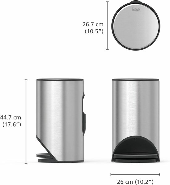 Joseph Joseph Arc 10 literes pedálos fém szemetes - Inox