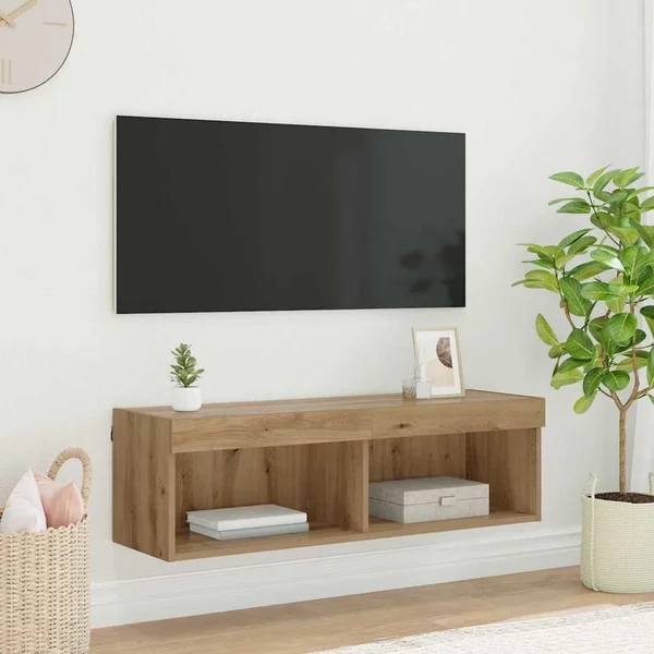 TV Fali Szekrény 100 x 30 x 30 cm Artisan tölgy Faanyag