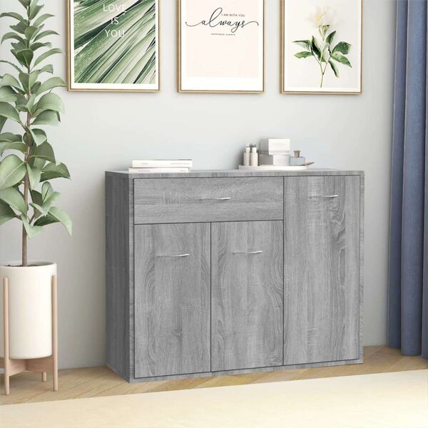 VidaXL szürke sonoma színű szerelt fa tálalószekrény 88 x 30 x 70 cm