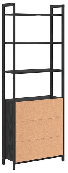 Könyvespolc Fekete tölgy 60 x 24 x 161 cm Faanyag