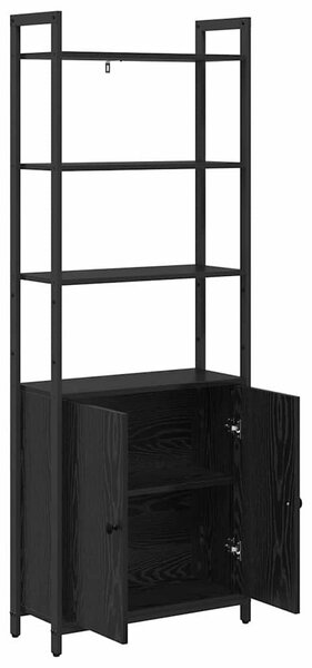 Könyvespolc Fekete tölgy 60 x 24 x 161 cm Faanyag