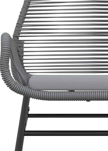 5 részes szürke polyrattan üveg kerti étkezőgarnitúra párnával