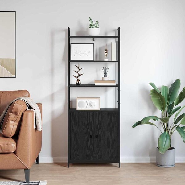 Könyvespolc Fekete tölgy 60 x 24 x 161 cm Faanyag