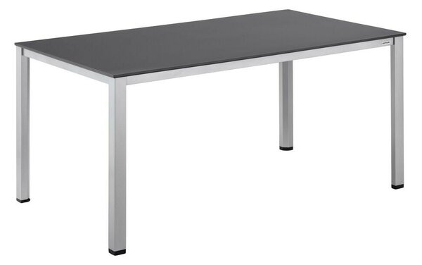 KETTLER CUBIC / KETTALUX alumínium étkezőasztal 160×90 cm – ezüst váz / antracit lap