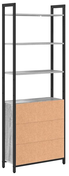 Könyvespolc Szürke Sonoma 60 x 24 x 161 cm Faanyag