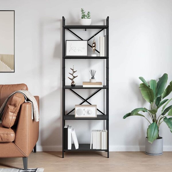 Könyvespolc Fekete tölgy 56 x 34 x 171 cm Faanyag