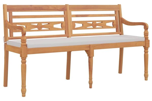 VidaXL tömör tíkfa batavia pad párnával 150 cm