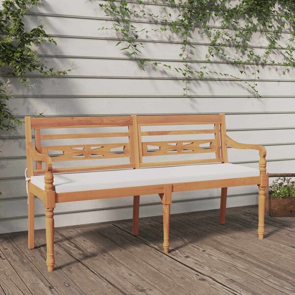 VidaXL tömör tíkfa batavia pad párnával 150 cm