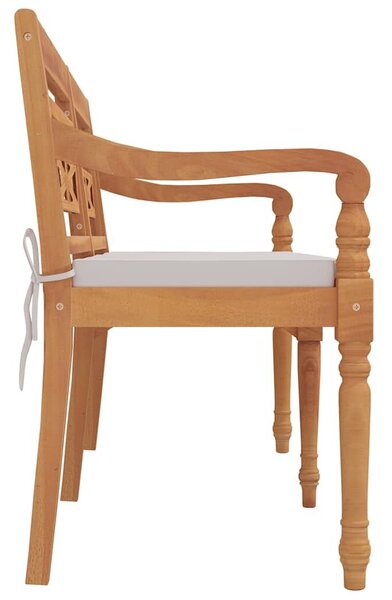 VidaXL tömör tíkfa batavia pad párnával 150 cm
