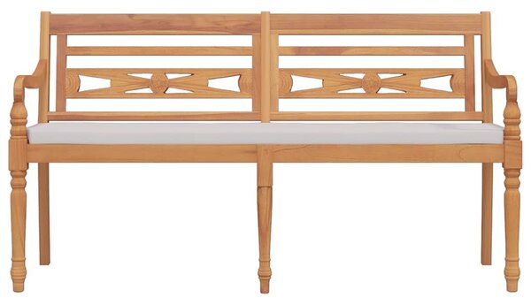 VidaXL tömör tíkfa batavia pad párnával 150 cm