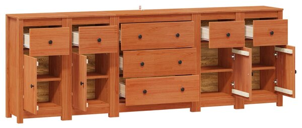 VidaXL Széf 5 db Viaszbarna 226 x 35 x 80 cm Tömör fenyő