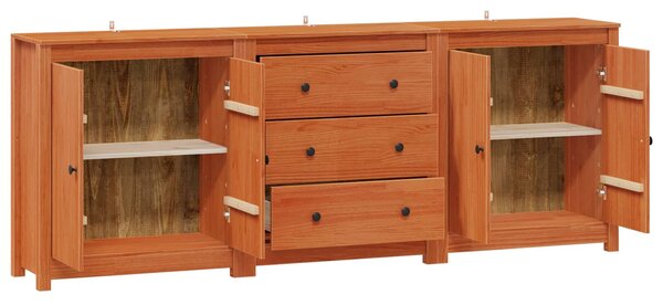 VidaXL Széf 3 db Viaszbarna 210 x 35 x 80 cm Tömör fenyő