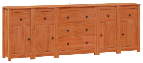 VidaXL Széf 5 db Viaszbarna 226 x 35 x 80 cm Tömör fenyő