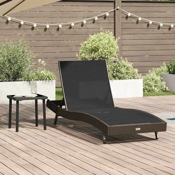 VidaXL Napozóágy asztallal 2 pcs, 40 x 40 x 40.5 cm, Barna, fekete