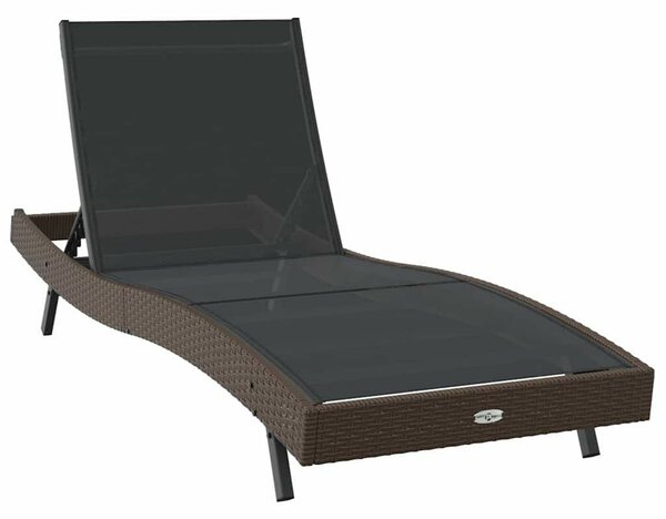 VidaXL Napozóágy asztallal 2 pcs, 40 x 40 x 40.5 cm, Barna, fekete