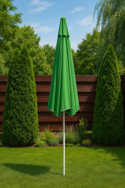 270cm üvegszálas prémium UV állóbb textil napernyő zöld színű, szellőzővel Monivel