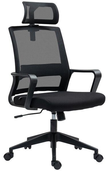 HOMCOM Ergonomikus irodai szék, forgószék, hálószövet fekete