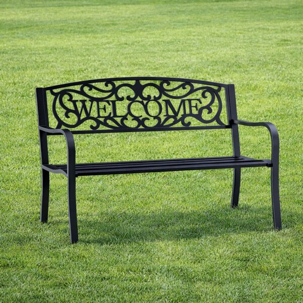 WELCOME Kerti pad Terasz Kerti Fém 3 személyes Fekete 127 cm