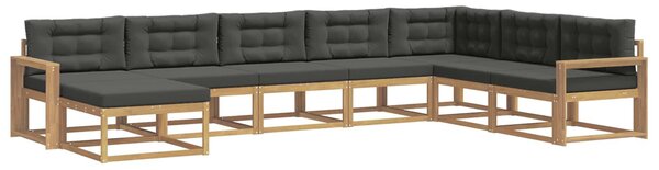 VidaXL Kültéri kanapé szett 8 pcs Fehér és Antracitszürke