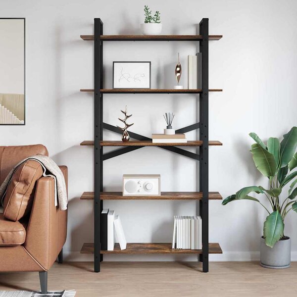 Könyvespolc 5 szintes 100 x 33,5 x 178 cm Szerelt Fa