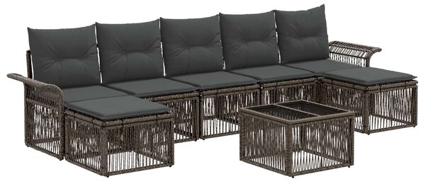 VidaXL Kerti Kanapé Szett 8 pcs Szürke polirattan