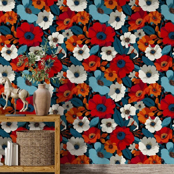 Tapéta Többszínű virágok, Virágok és növények tapétá, a00542 : Uwalls.hu